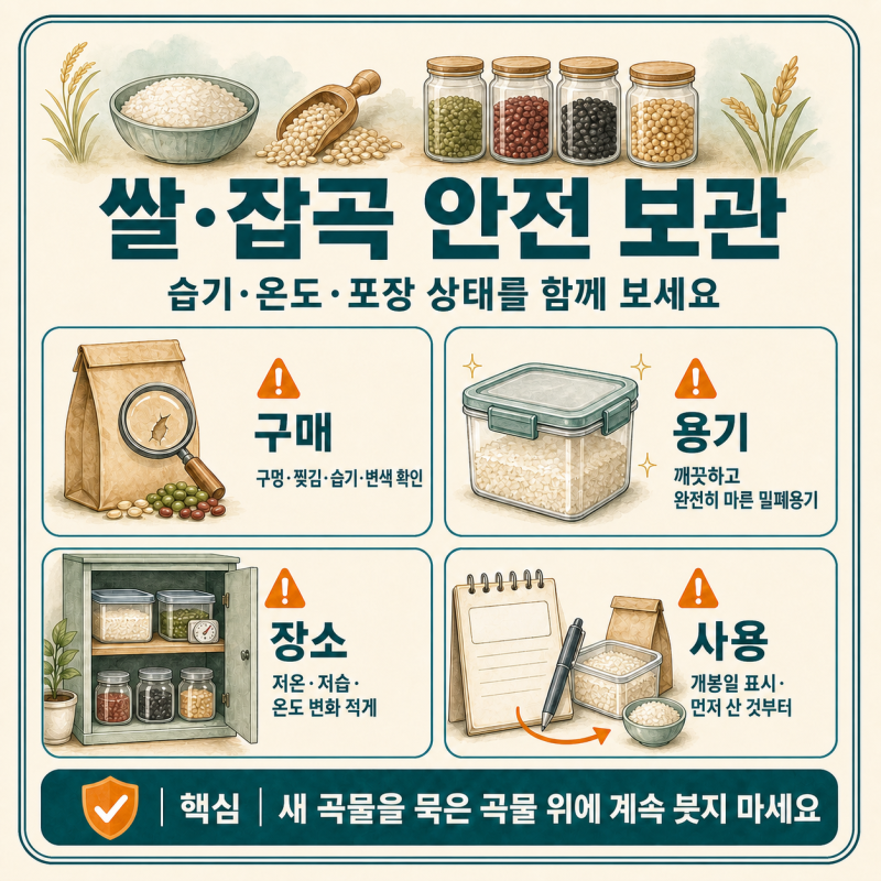 쌀·잡곡 보관법, 쌀벌레와 곰팡이 생겼을 때 구분하기