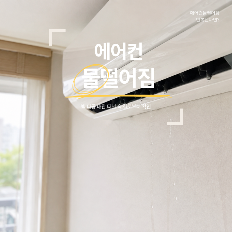 에어컨 물떨어짐 반복된다면? 벽 타공 배관 터널 속 결로부터 확인