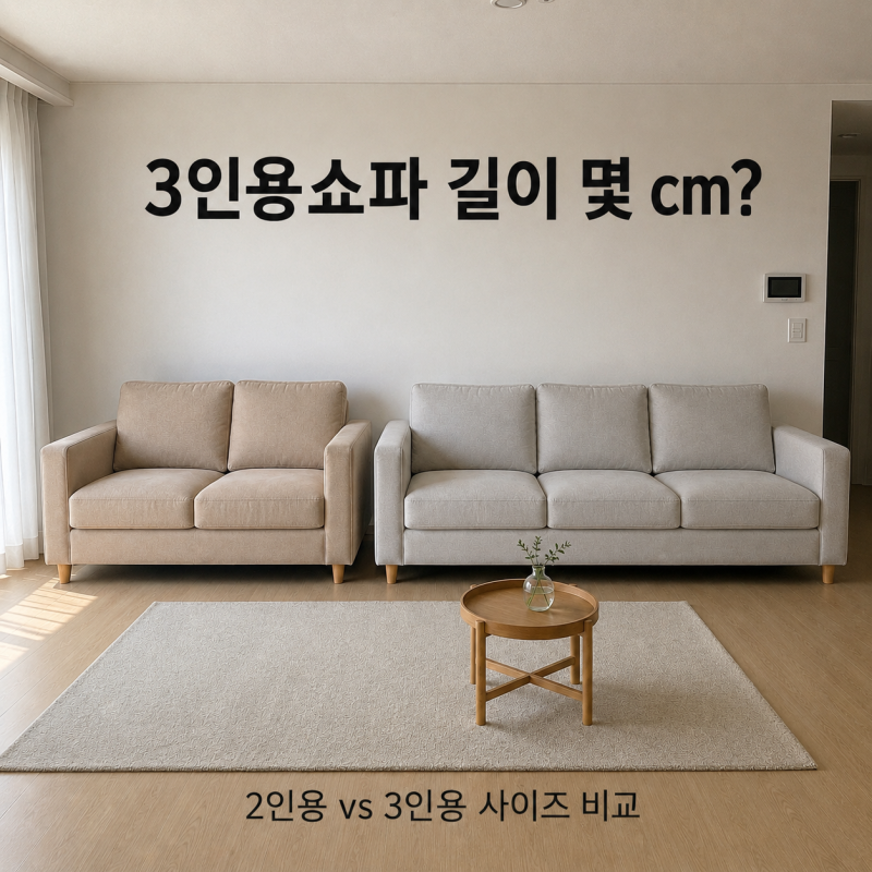 3인용쇼파 vs 2인용 쇼파 사이즈 차이 정리