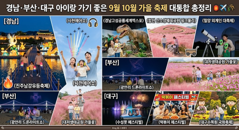 [경남·부산·대구] 2026 가을 아이랑 가볼만한곳! 9월 10월 축제 총정리 (주차, 유모차 팁)