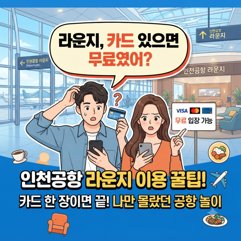 인천공항 라운지 이용 방법, 카드 있으면 무료로 들어갈 수 있는데 몰랐어요