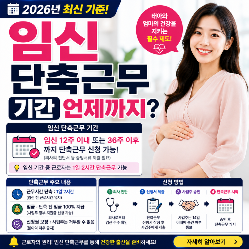 임신 단축근무 기간 언제까지? 12주 기준부터 32주 이후 사용법까지