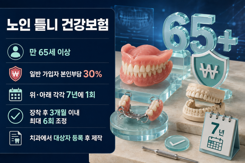 노인 틀니 건강보험 지원 대상과 가격, 65세 이상 본인부담금 정리