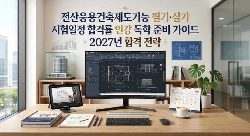 전산응용건축제도기능사 필기 실기 시험일정 합격률 인강 독학 준비 가이드 2027년 합격 전략