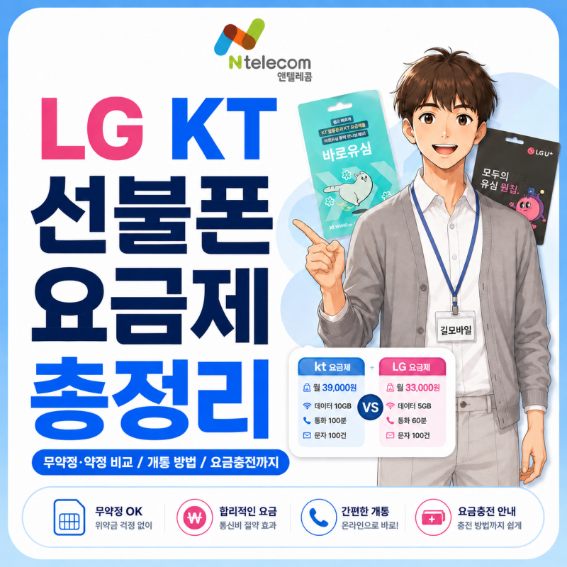 LG KT 선불폰 요금제 총정리, 개통 방법과 요금충전 방법까지