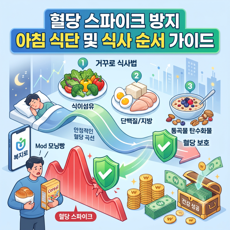 혈당 스파이크 방지하는 아침 식단 모음 및 식사 순서 가이드