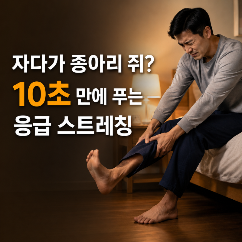 다리 쥐 났을 때 응급처치｜자다가 종아리 쥐 났을 때 10초 스트레칭