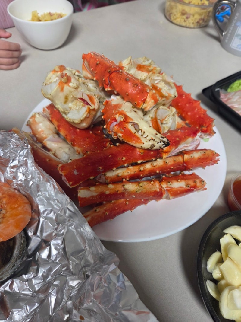 [가락시장 맛집]청해수산 온누리 상품권 퀵주문으로 집에서 즐기는 킹크랩&회파티 후기