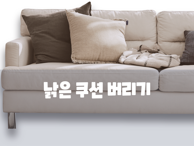 낡은 쿠션 버리기 그냥 버리면 과태료 의류수거함 배출 불가 올바른 버리는법 총정리