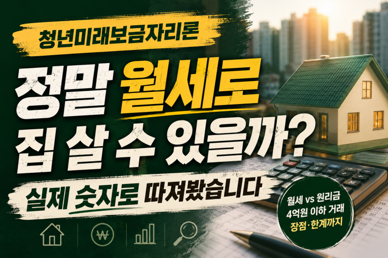 [청년미래보금자리론] 정말 월세로 집 살 수 있을까? 실제 숫자로 따져봤습니다.