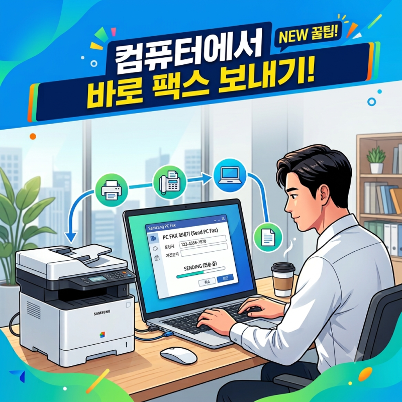삼성 복합기 컴퓨터 PC에서 팩스 FAX 보내는 방법