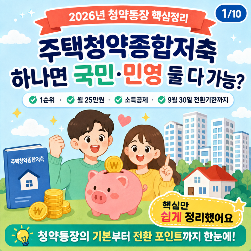 “청약통장 9월 30일 전환 마감?” 주택청약종합저축 1순위·소득공제 총정리