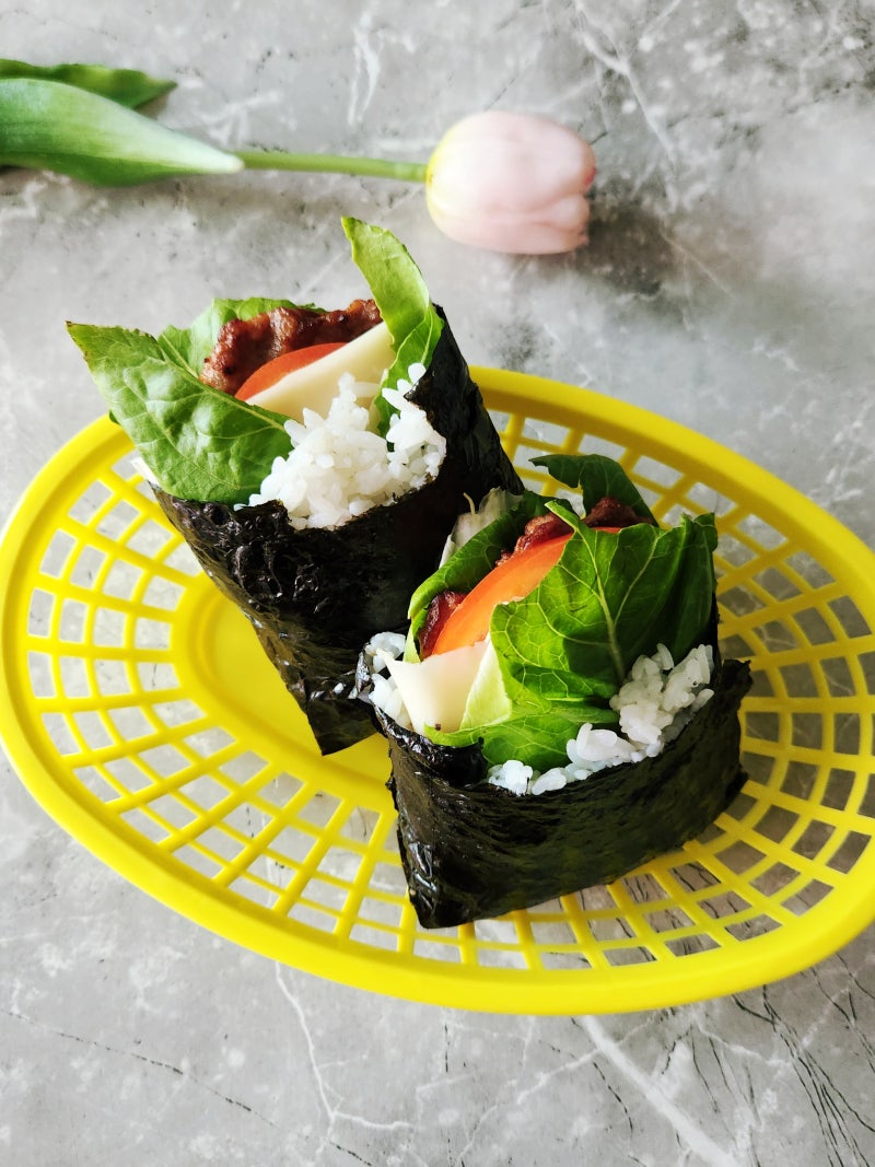 초간단 사각김밥 만드는법 레시피 불고기 샌드위치 김밥 접는방법