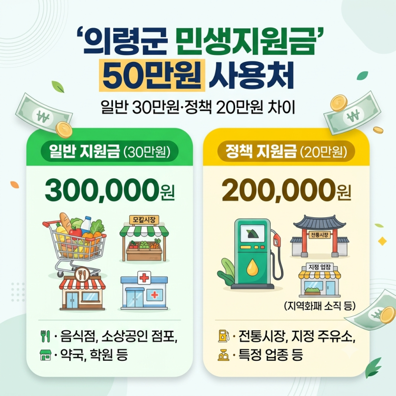 의령군 민생지원금 사용처 총정리｜의령사랑상품권 50만원 어디서 쓸 수 있나?