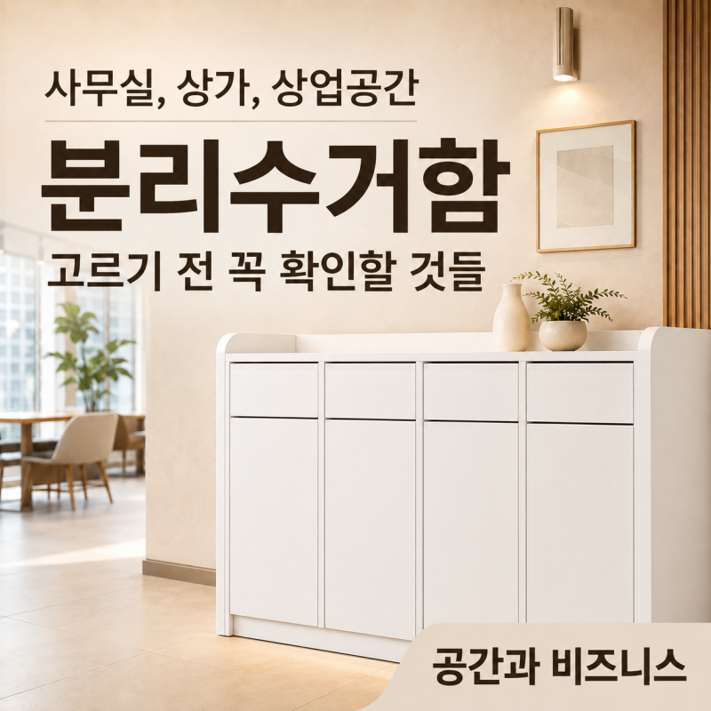 사무실, 상가, 상업공간 분리수거함, 고르기 전 꼭 확인할 것들