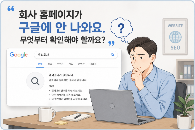 회사 홈페이지가 구글에 안 나올 때 무엇부터 확인해야 할까요?