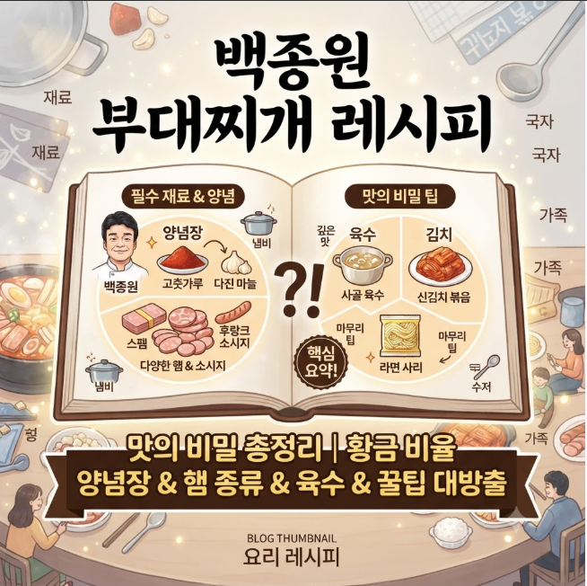 부대찌개 레시피 백종원 방식 맛의 비밀 총정리