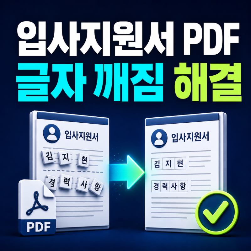 입사지원서 PDF 변환 후 글자가 깨질 때｜한글·워드 양식 그대로 제출하기