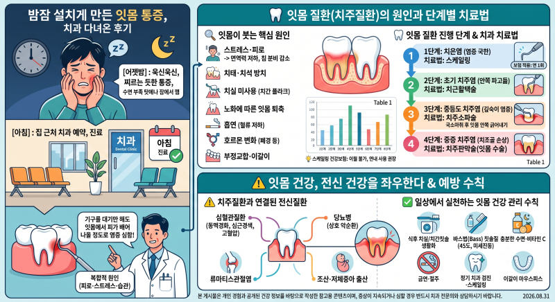 밤잠 설치게 만든 잇몸 통증, 결국 치과행… 잇몸이 붓고 피나는 원인과 단계별 치료법 총정....