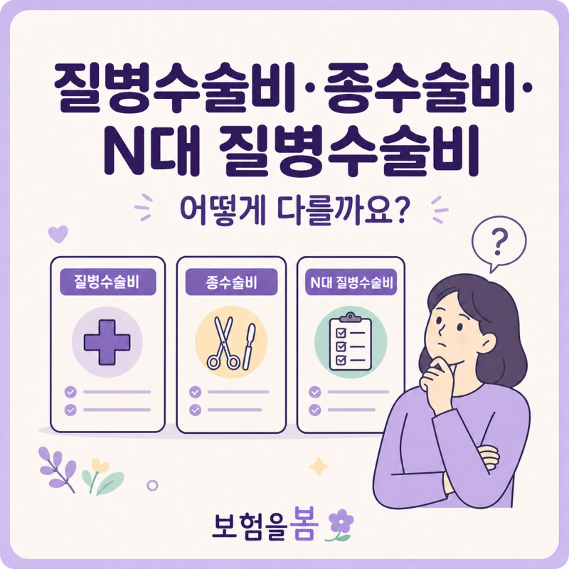 질병수술비·종수술비·N대 질병수술비｜차이점, 나에게 맞는 수술비는?