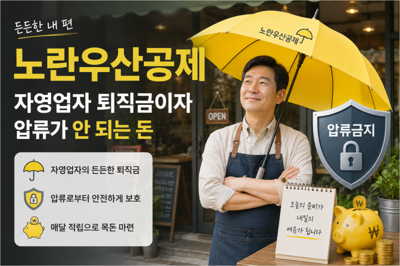 노란우산공제, 자영업자 퇴직금이자 압류가 안 되는 돈