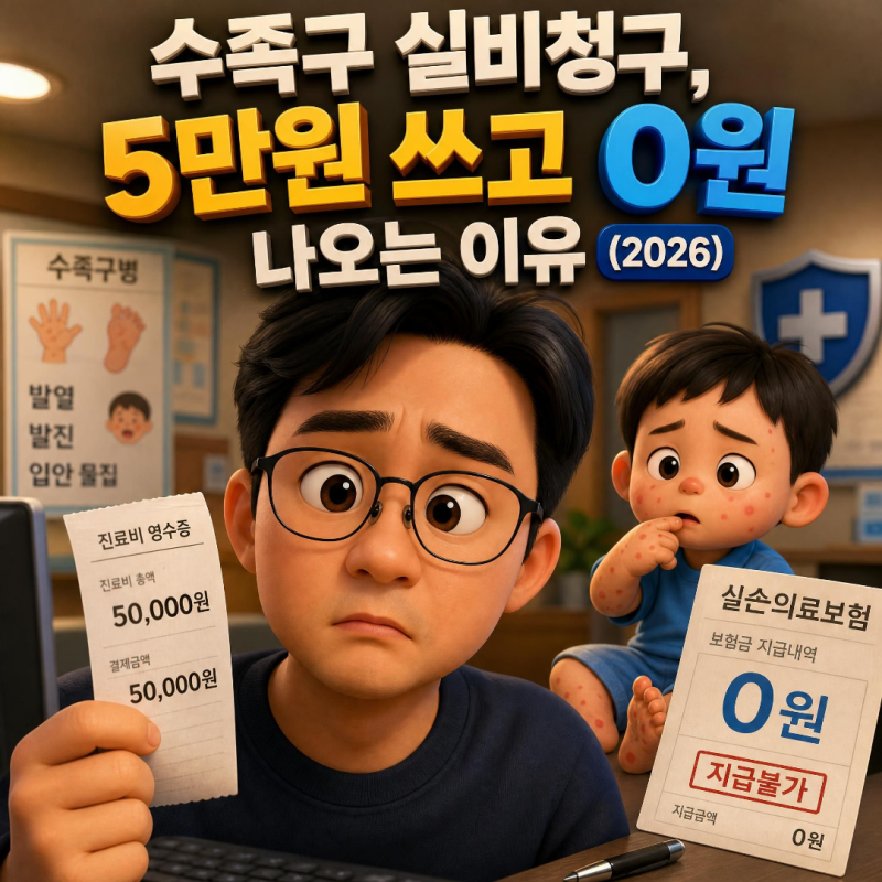 수족구 실비청구, 5만원 쓰고 0원 나오는 이유 (2026)