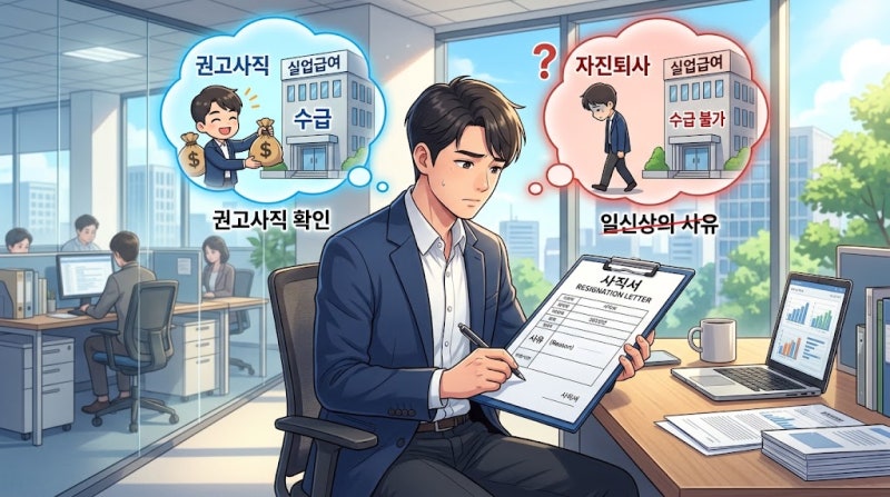 권고사직 사직서 문구 잘못 쓰면 실업급여 탈락? 작성법 및 고용보험 상실코드 총정리