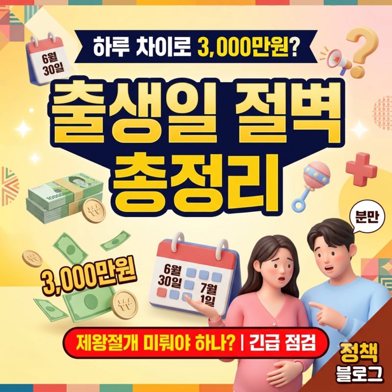 "제왕절개 미뤄야 하나?" 하루 차이로 3000만원 갈리는 양육지원금 '출생일 절벽' 총정리