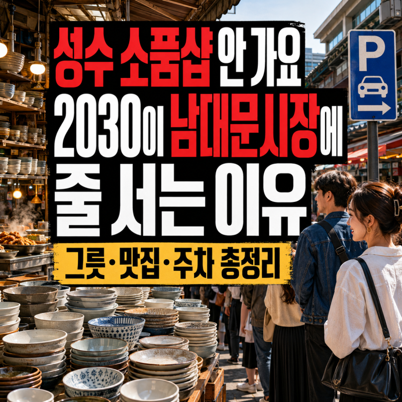 "성수 소품샵 안 가요"… 2030이 남대문시장에 줄 서는 이유 (그릇·맛집·주차 총정리)