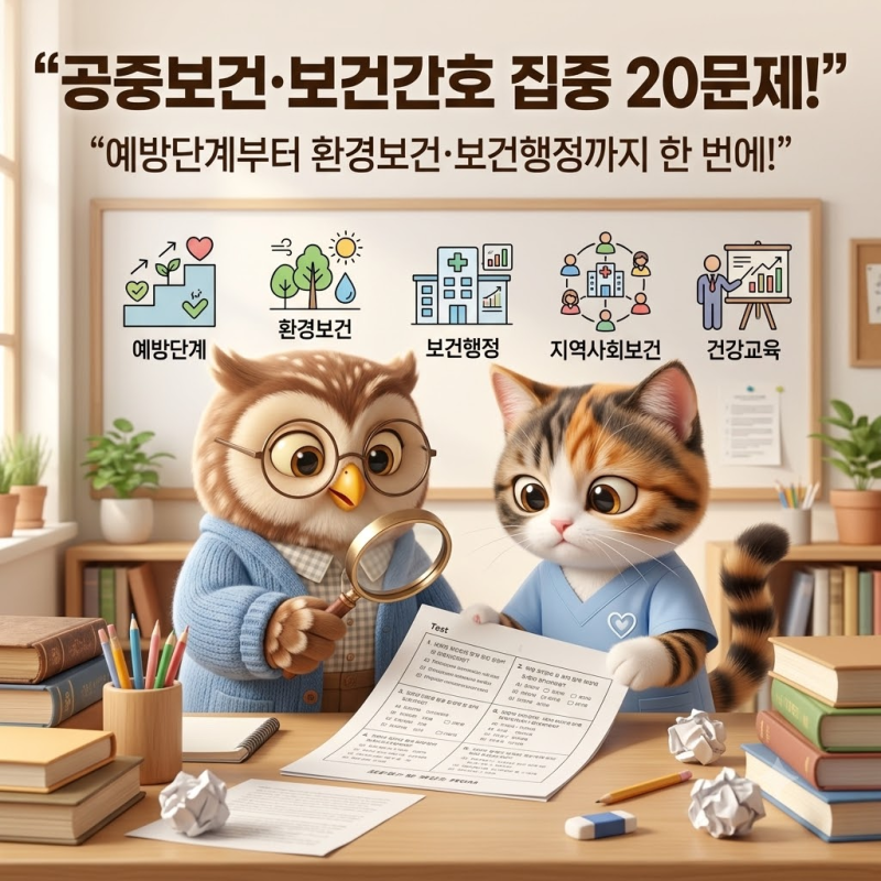 2026 간호조무사 국시 기출유형 문제 8탄｜공중보건·보건간호·환경보건 핵심 20문제