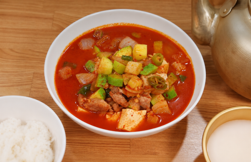 백종원 요리비책 느좋 고추장찌개 레시피, 돼지목살 애호박 찌개 끓이는 법