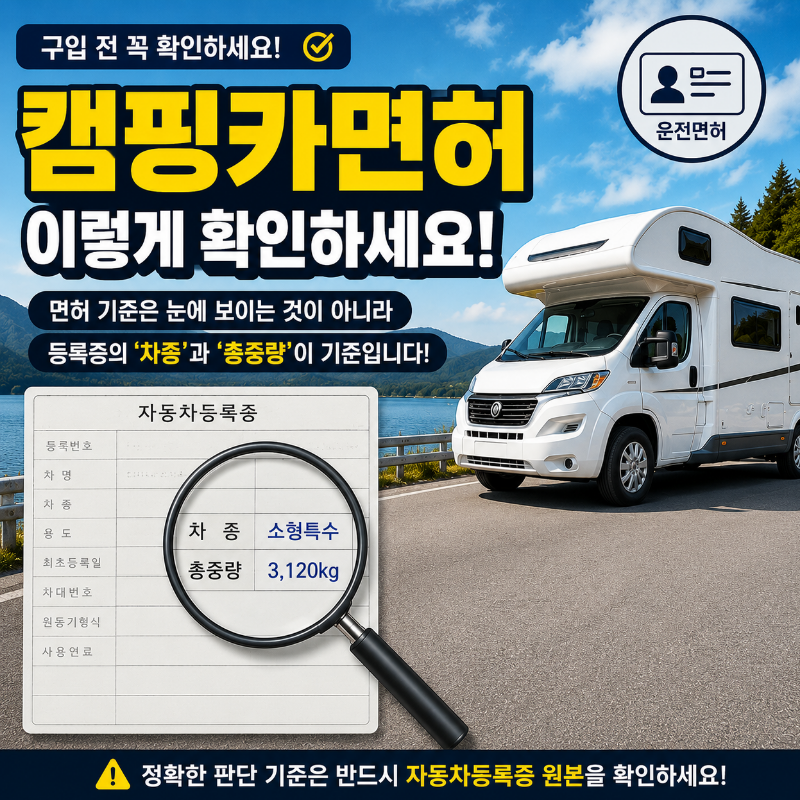 캠핑카면허, 2종이면 다 되는 줄 알았다간 큰일납니다