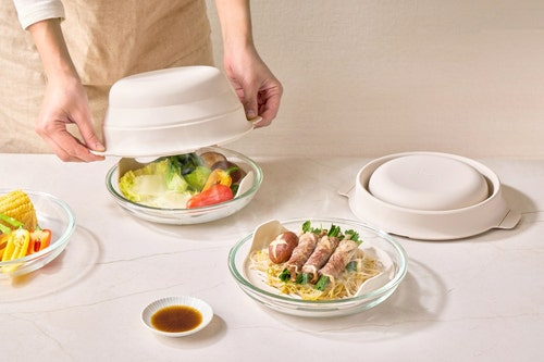 글라스락 렌지쿡 폴딩 찜잇 출시! 뚜껑을 펼쳤다, 접었다?! 자유롭게 사용하는 전자레인지용 ....