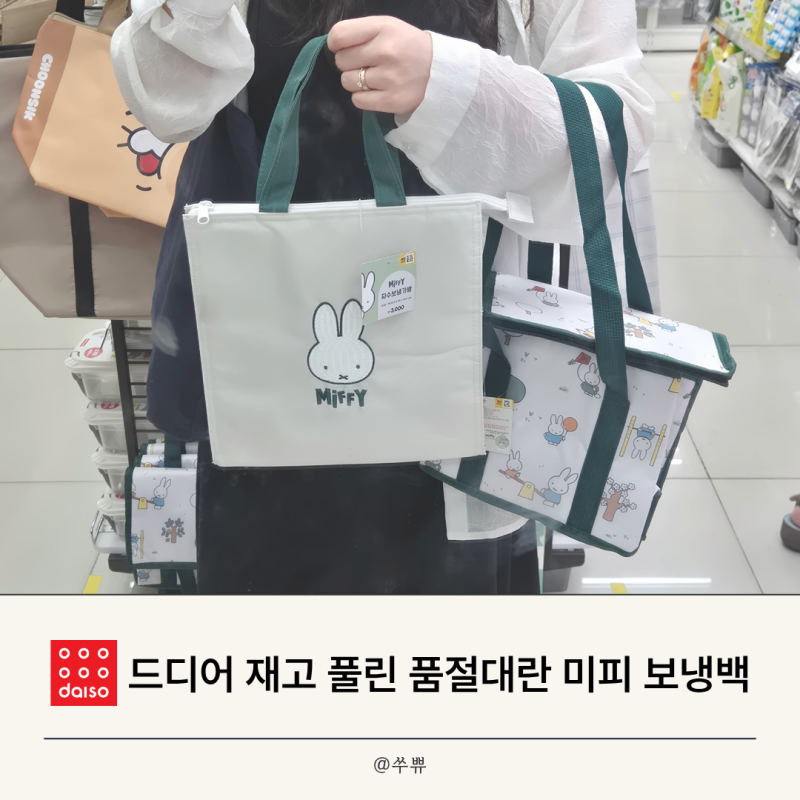 단돈 3천 원? 다이소 미피 보냉백 예쁜 보냉가방 품절대란 재고 득템 후기
