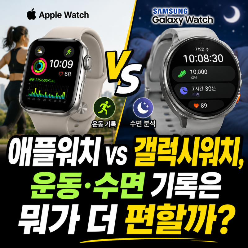 애플워치 vs 갤럭시워치, 운동·수면 기록은 뭐가 더 편할까?