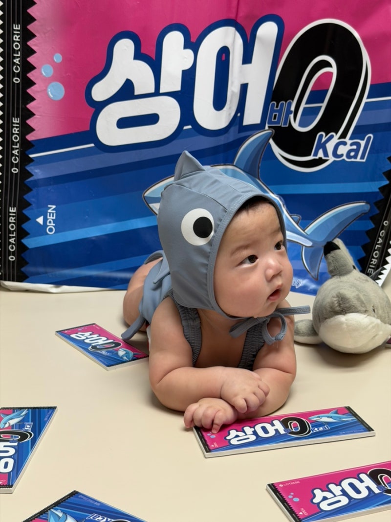 아기 상어옷 대여 랑랑베베 5개월 아기 촬영 후기
