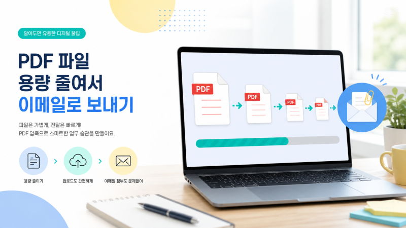 PDF 파일 용량 줄이는 방법｜이메일 첨부 안 될 때 압축 순서