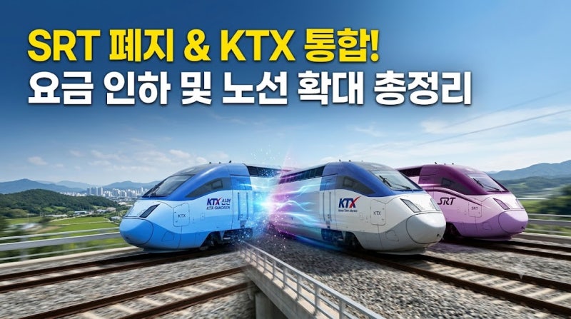 [2026년 9월 기차표 개편] SRT 역사 속으로! KTX 통합으로 달라진 혜택과 20년 전 가격 복귀 총정....