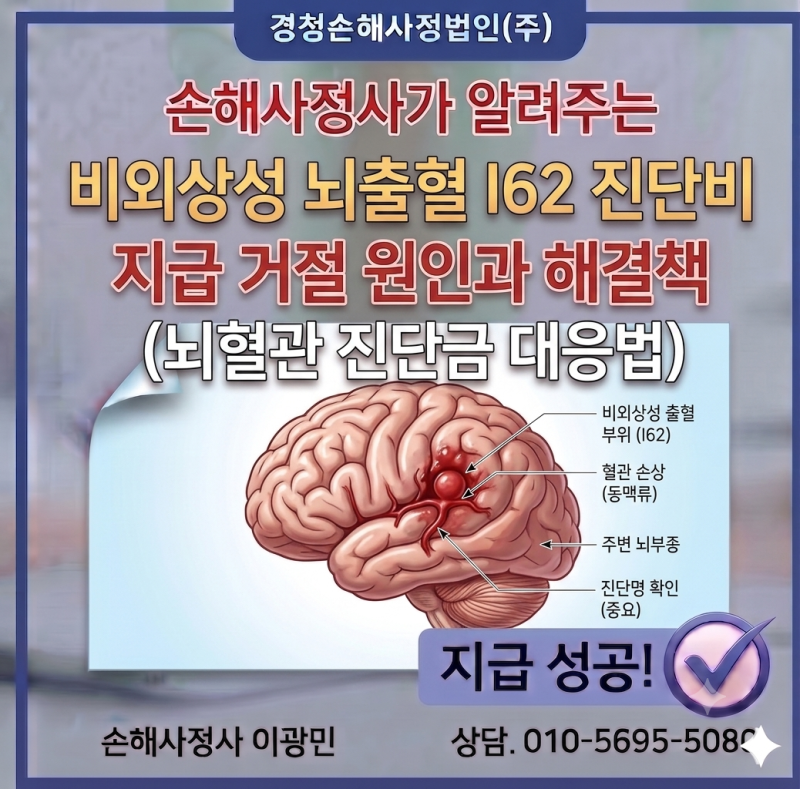 비외상성 뇌출혈 I62 진단비 지급 거절 원인과 해결책 (뇌혈관 진단금 대응법)