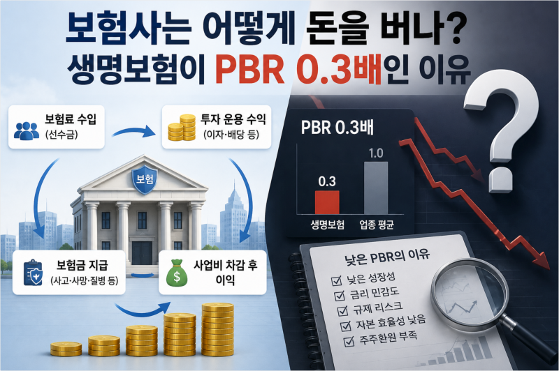 보험사는 어떻게 돈을 버나? 생명보험이 PBR 0.3배인 이유