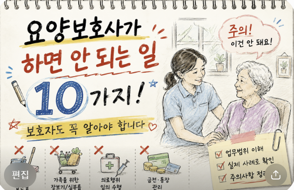 요양보호사가 하면 안 되는 일 10가지, 보호자도 꼭 알아야 합니다