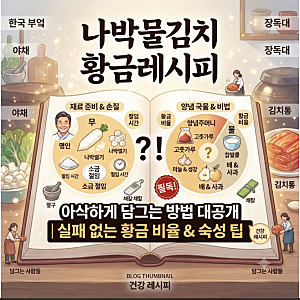 나박물김치 황금레시피 아삭하게 담그는 방법