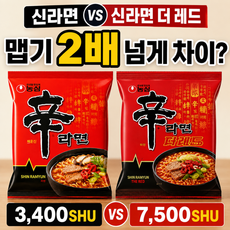 신라면 레드 신라면 차이, 얼마나 더 매울까? 맛·스코빌 비교해보니