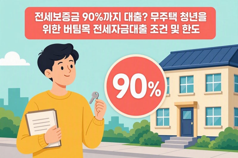 전세보증금 90%까지 대출? 무주택 청년을 위한 버팀목 전세자금대출 조건 및 한도