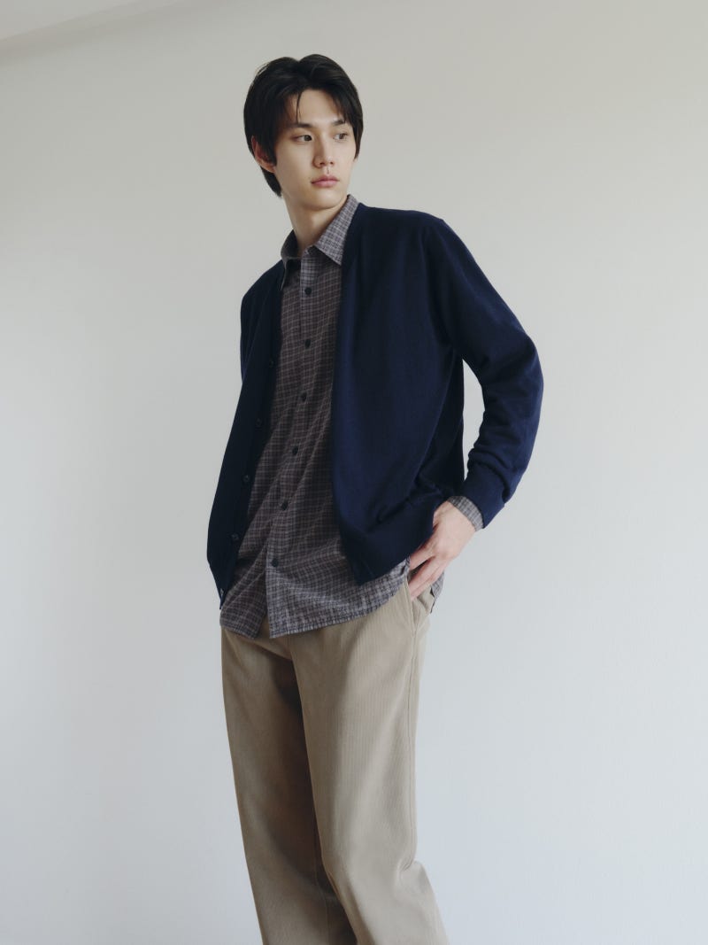 평일과 주말을 한 벌로.. 탑텐 메리노 울 남자 가디건 남성 가을니트 코디