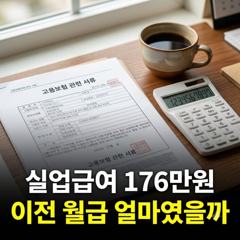실업급여 176만원 받으려면 월급 얼마였어야 할까, 지급액 계산 기준