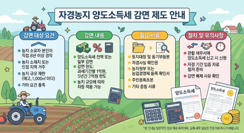 [세금 상식] 8년 자경농지 양도소득세 감면 요건 총정리 (조특법 제69조)