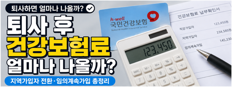 퇴사하면 건강보험료 얼마 나올까? 지역가입자 전환·임의계속가입 총정리