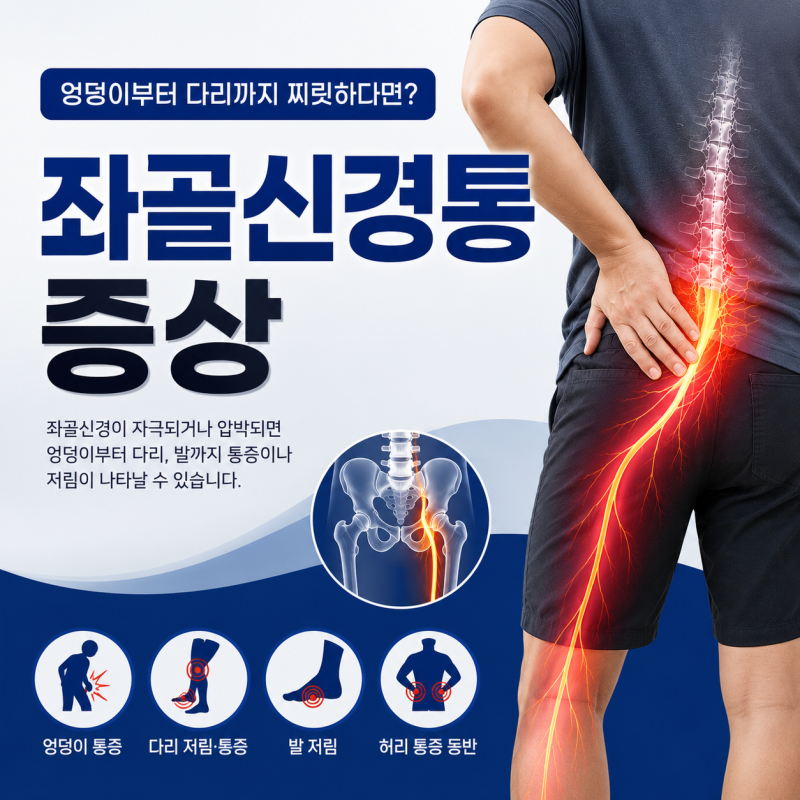 좌골신경통증상, 엉덩이부터 다리까지 찌릿하다면? 원인부터 치료·운동까지