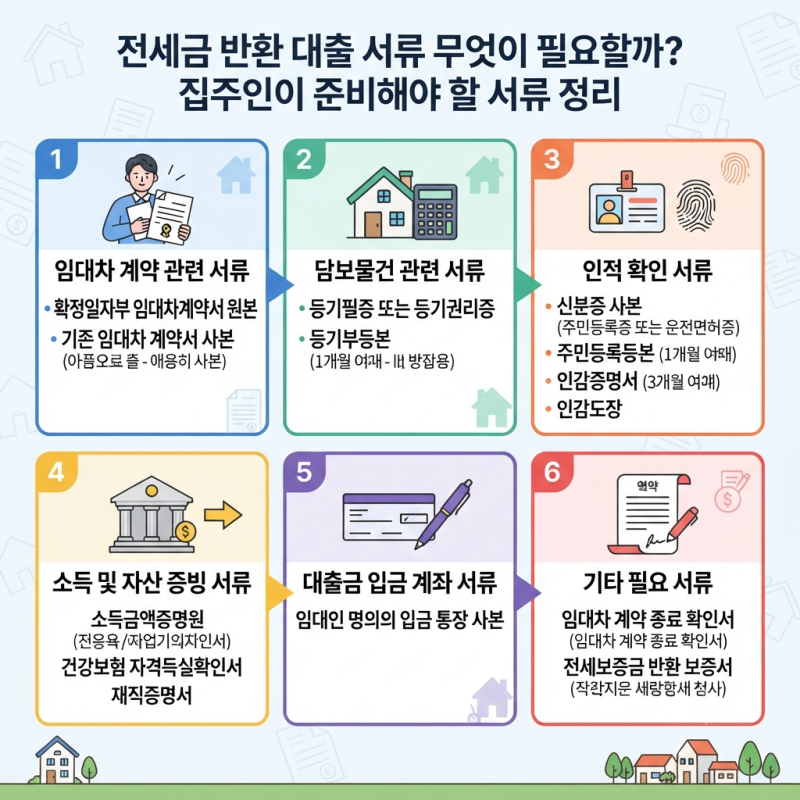 전세금 반환 대출 서류 무엇이 필요할까? 집주인이 준비해야 할 서류 정리